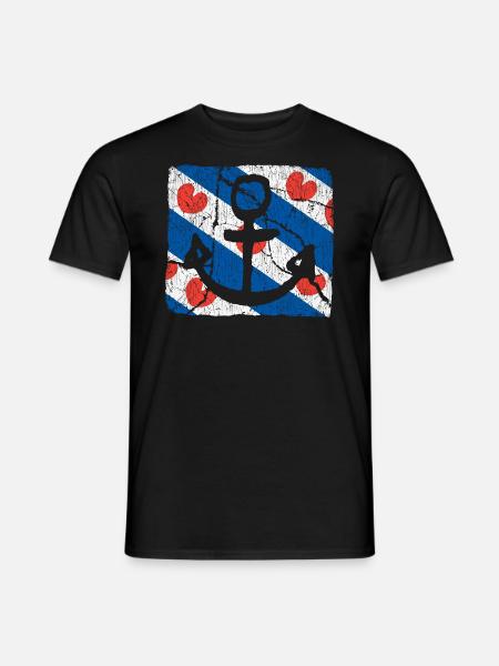 Friesland Anker - Männer T-Shirt - Schwarz