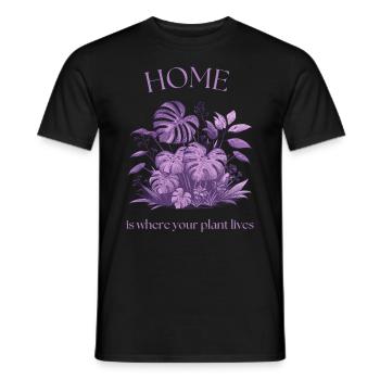 Zuhause ist, wo deine Pflanze lebt - Männer T-Shirt - Schwarz - Vorne - AI Model Male 178 light (178cm)