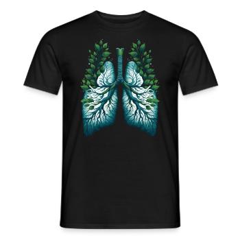 Nature Poumons Terre Vert Eco Santé Design - T-shirt homme - noir - Devant - AI Model Male 178 light (178cm)