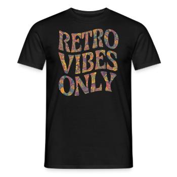 Retro-Vibes Nur psychedelischer Stil der 60er 70er Jahre - Männer T-Shirt - Schwarz - Vorne - AI Model Male 178 light (178cm)