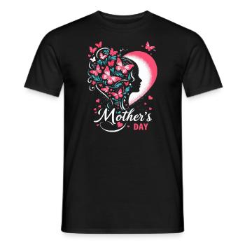 Muttertag Idee Schmetterling-Frauenkopfsilhouette - Männer T-Shirt - Schwarz - Vorne - AI Model Male 178 light (178cm)