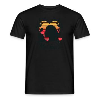 Muttertags Design Kind- Herz-Frauenkopf-Silhouette - Männer T-Shirt - Schwarz - Vorne - AI Model Male 178 light (178cm)
