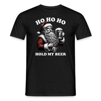 HO HO HO Hold My Beer - T-shirt homme - noir - Devant - AI Model Male 178 light (178cm)