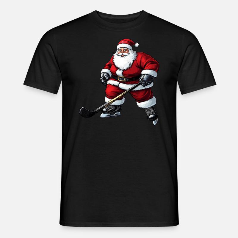 Eishockeyspieler Weihnachten - Männer T-Shirt - Schwarz