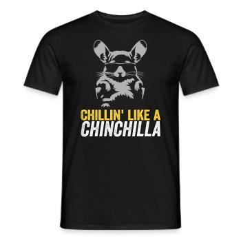 Chillin’ wie ein Chinchilla Lustiges Relax-Design - Männer T-Shirt - Schwarz - Vorne - AI Model Male 178 light (178cm)