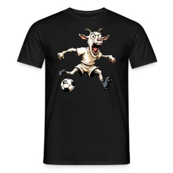Football de chèvre - T-shirt homme - noir - Devant - AI Model Male 178 light (178cm)