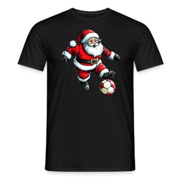 Père Noël Football / Footballeur Père Noël - T-shirt homme - noir - Devant - AI Model Male 178 light (178cm)