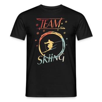 Ski fahren - Ski - Wintersport - Skiing - Männer T-Shirt - Schwarz - Vorne - AI Model Male 178 light (178cm)
