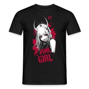 Punk Girl - Men's T-Shirt - black - Front - AI Model Male 178 light (178cm)