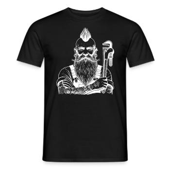 Plumber - Men's T-Shirt - black - Front - AI Model Male 178 light (178cm)
