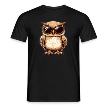Coole Eule - Männer T-Shirt - Schwarz - Vorne - AI Model Male 178 light (178cm)