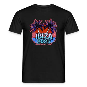 Ibiza 2025 Urlaub - Männer T-Shirt - Schwarz - Vorne - AI Model Male 178 light (178cm)