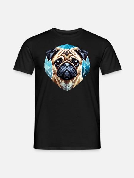 Pug Face Geometry Art - Men's T-Shirt - black