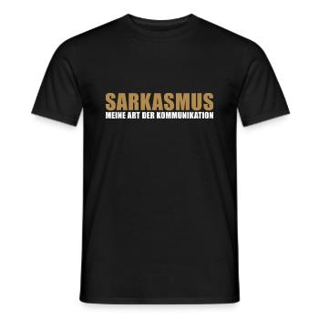 Sarkasmus meine Art der kommunikation - Männer T-Shirt - Schwarz - Vorne - AI Model Male 178 light (178cm)