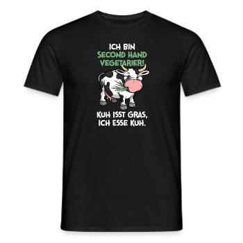 Kuh isst Gras,... - Männer T-Shirt - Schwarz - Vorne - AI Model Male 178 light (178cm)