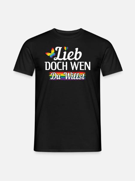 Lieb doch wen du willst LGBT Gay Pride LGBTQ CSD - Männer T-Shirt - Schwarz
