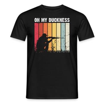 Funny Duck Hunting Design Hunter Hunting Duck Design - Men's T-Shirt - black - Front - AI Model Male 178 light (178cm)