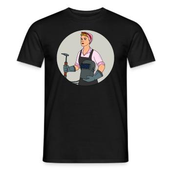 Welder outfit for welders - Men's T-Shirt - black - Front - AI Model Male 178 light (178cm)