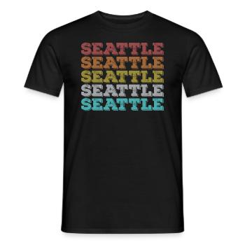 Seattle Retro - Men's T-Shirt - black - Front - AI Model Male 178 light (178cm)