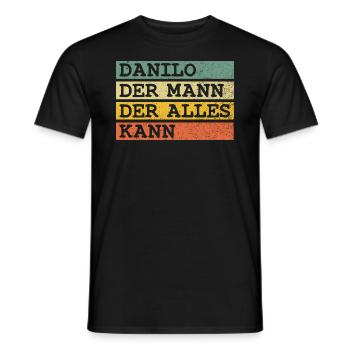 Der Mann Der Alles kann Danilo - Männer T-Shirt - Schwarz - Vorne - AI Model Male 178 light (178cm)