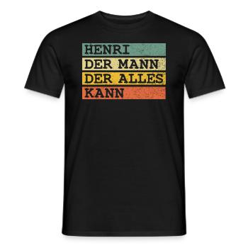 Der Mann Der Alles kann Henri - Männer T-Shirt - Schwarz - Vorne - AI Model Male 178 light (178cm)