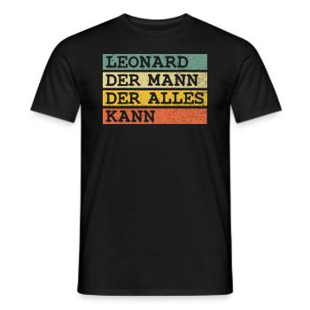 Der Mann Der Alles kann Leonard - Männer T-Shirt - Schwarz - Vorne - AI Model Male 178 light (178cm)