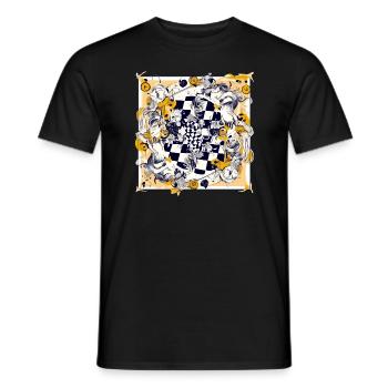 Chess abstraction n°4 - Men's T-Shirt - black - Front - AI Model Male 178 light (178cm)