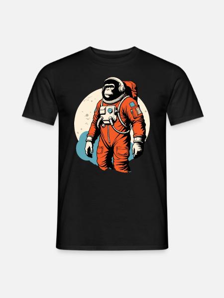 Ein Affe im Raumanzug - Männer T-Shirt - Schwarz