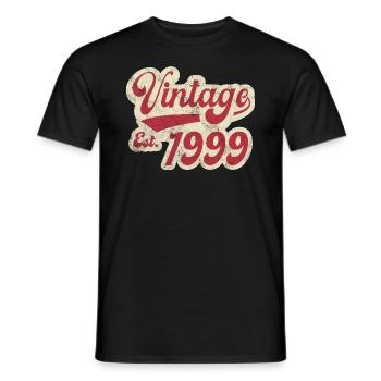 Vintage Est 1999 - T-shirt homme - noir - Devant - AI Model Male 178 light (178cm)