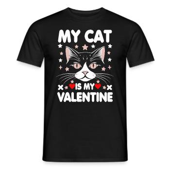 Mon chat est mon Valentin - T-shirt homme - noir - Devant - AI Model Male 178 light (178cm)