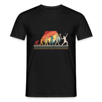 Funny Tennis Evolution Funny Retro Style for Tenni - Men's T-Shirt - black - Front - AI Model Male 178 light (178cm)