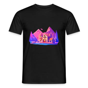 crystalline landscape - Men's T-Shirt - black - Front - AI Model Male 178 light (178cm)