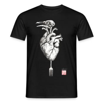 heartbird - T-shirt homme - noir - Devant - AI Model Male 178 light (178cm)