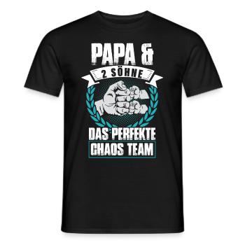 Papa 2 Söhne Das Perfekte Chaos Team - Männer T-Shirt - Schwarz - Vorne - AI Model Male 178 light (178cm)