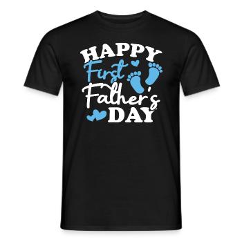 Joyeuse première fête des pères - T-shirt homme - noir - Devant - AI Model Male 178 light (178cm)