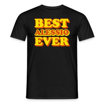 Alessio Vorname lustiges Geschenk - Männer T-Shirt - Schwarz - Vorne - AI Model Male 178 light (178cm)