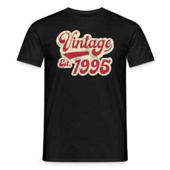 Vintage Est 1995 - Men's T-Shirt - black - Front - AI Model Male 178 light (178cm)