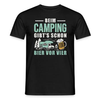 Wohnmobil Camping Bier Camper - Männer T-Shirt - Schwarz - Vorne - AI Model Male 178 light (178cm)