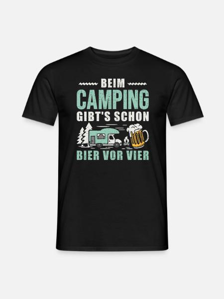 Wohnmobil Camping Bier Camper - Männer T-Shirt - Schwarz