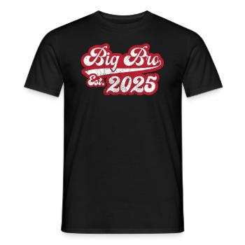 Big Bro Est 2025 - Men's T-Shirt - black - Front - AI Model Male 178 light (178cm)