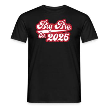 Big Bro Est 2025 - Men's T-Shirt - black - Front - AI Model Male 178 light (178cm)