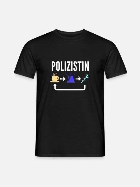 Polizistin - Männer T-Shirt - Schwarz