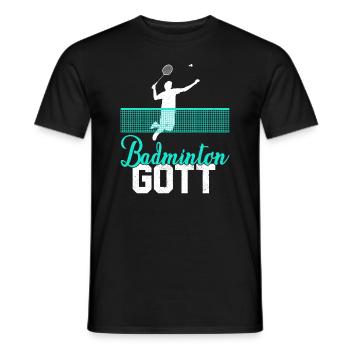 Badminton Gott Federballspieler Geschenkidee - Männer T-Shirt - Schwarz - Vorne - AI Model Male 178 light (178cm)