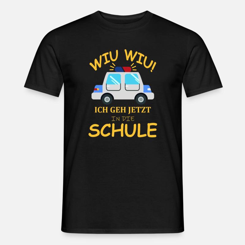 Einschulung Polizeiwagen Erstklässler Geschenkidee - Männer T-Shirt - Schwarz