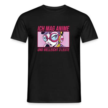 Ich mag Anime und 3 Leute - Männer T-Shirt - Schwarz - Vorne - AI Model Male 178 light (178cm)
