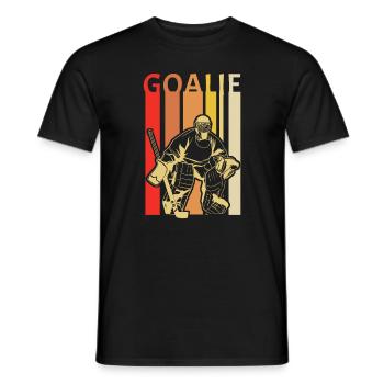 Eishockey Goalie Torwart Vintage - Männer T-Shirt - Schwarz - Vorne - AI Model Male 178 light (178cm)