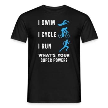 Triathlete - Men's T-Shirt - black - Front - AI Model Male 178 light (178cm)