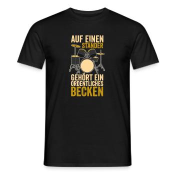 Schlagzeuger Lustige Geschenkidee - Männer T-Shirt - Schwarz - Vorne - AI Model Male 178 light (178cm)