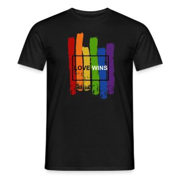 Fierté gay LGBT - T-shirt homme - noir - Devant - AI Model Male 178 light (178cm)