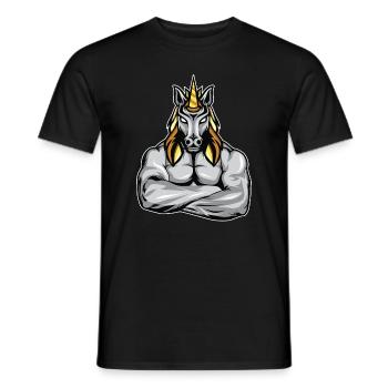 Cadeau de remise en forme de muscles licorne bodybuilder - T-shirt homme - noir - Devant - AI Model Male 178 light (178cm)
